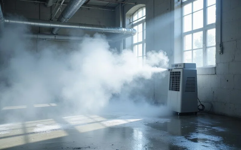 Aircon chemical wash in progress