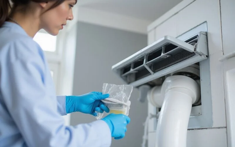 Cleaning aircon drain pan and pipe