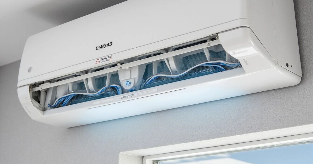 Technician checking aircon copper pipes for refrigerant gas leak