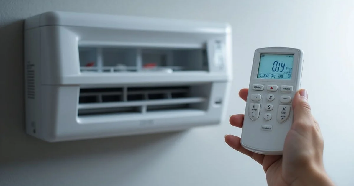 Aircon remote control showing various mode symbols and icons