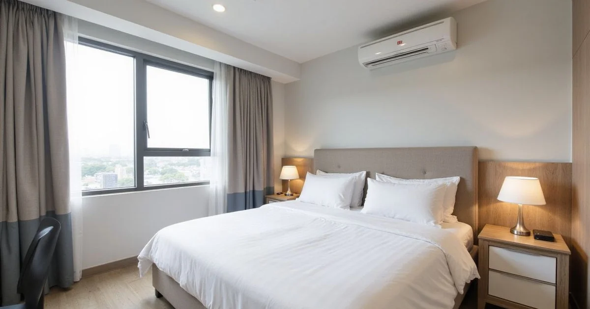 Modern split aircon unit installed in a Singapore HDB living room