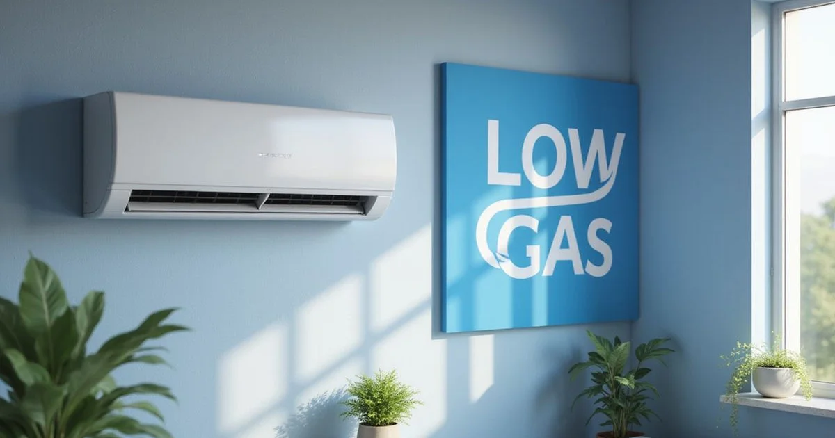 Aircon pressure gauge showing low refrigerant levels